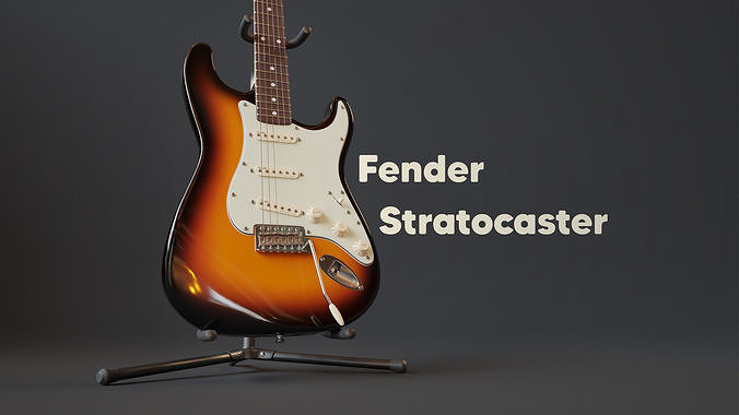 Fender Stratocaster Electric Guitar 3D model