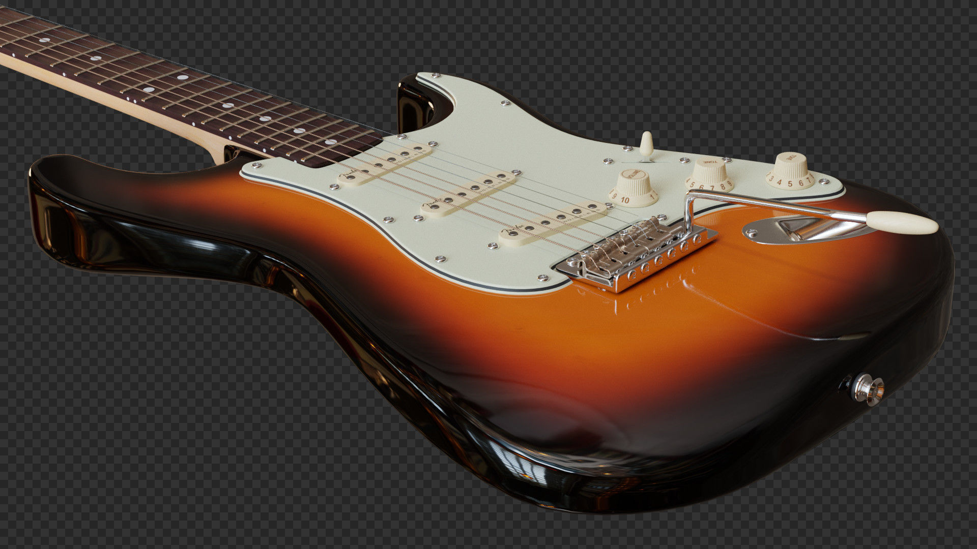 Fender Stratocaster Electric Guitar 3D model_2