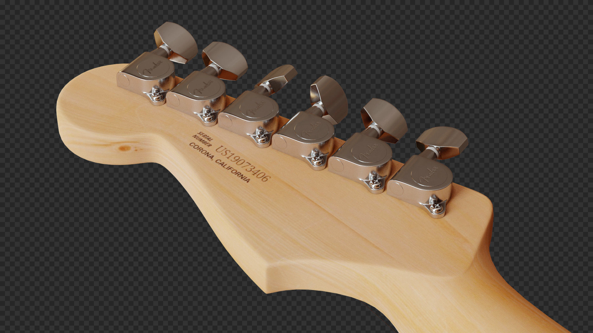 Fender Stratocaster Electric Guitar 3D model_9