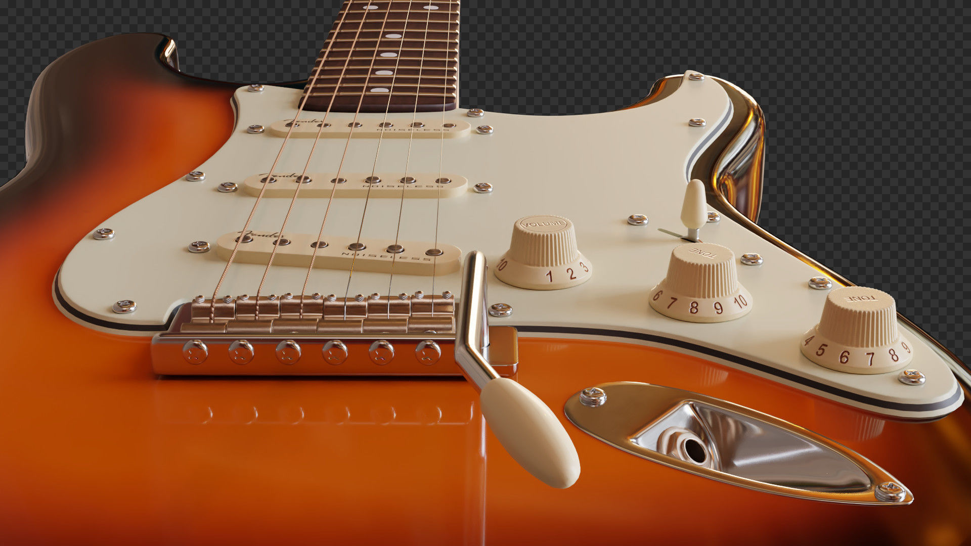 Fender Stratocaster Electric Guitar 3D model_4