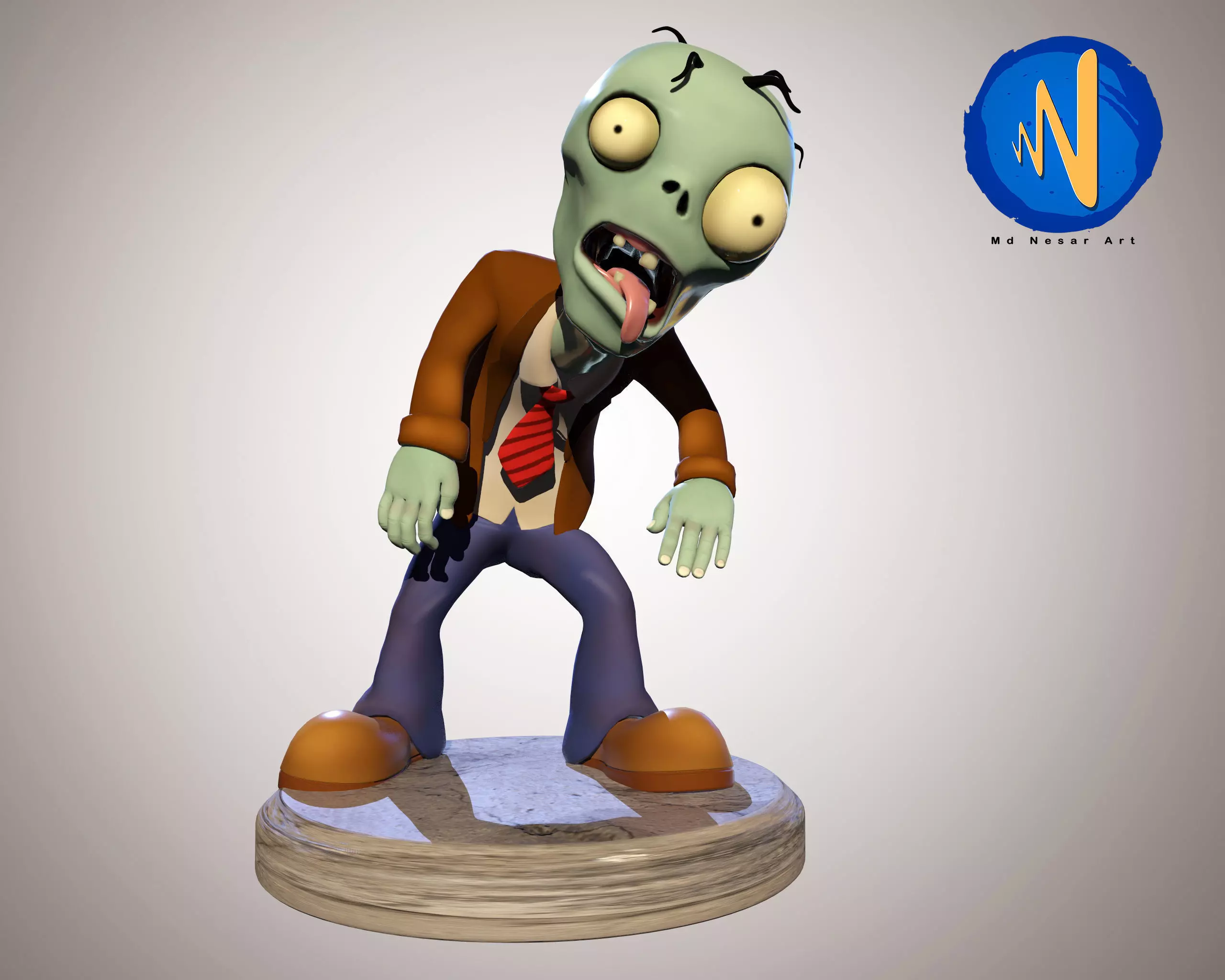 Stylized Zombie Character Rigged Animated Low-poly 3D model_0