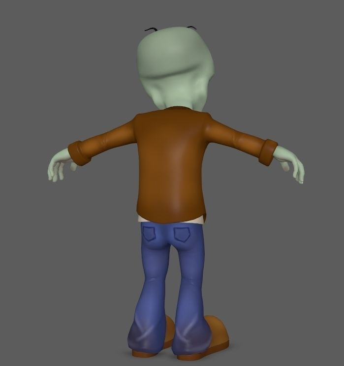 Stylized Zombie Character Rigged Animated Low-poly 3D model_15