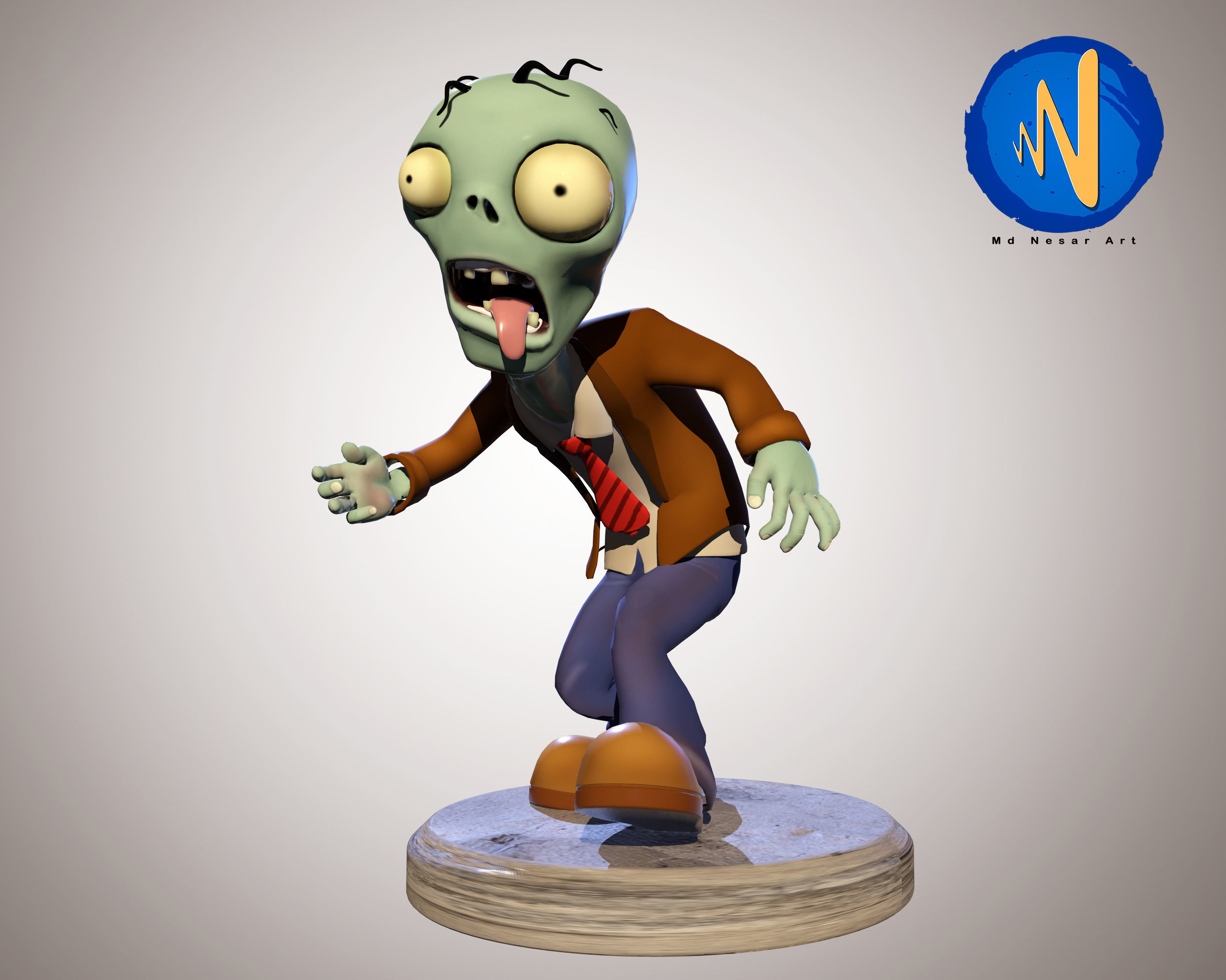 Stylized Zombie Character Rigged Animated Low-poly 3D model_3