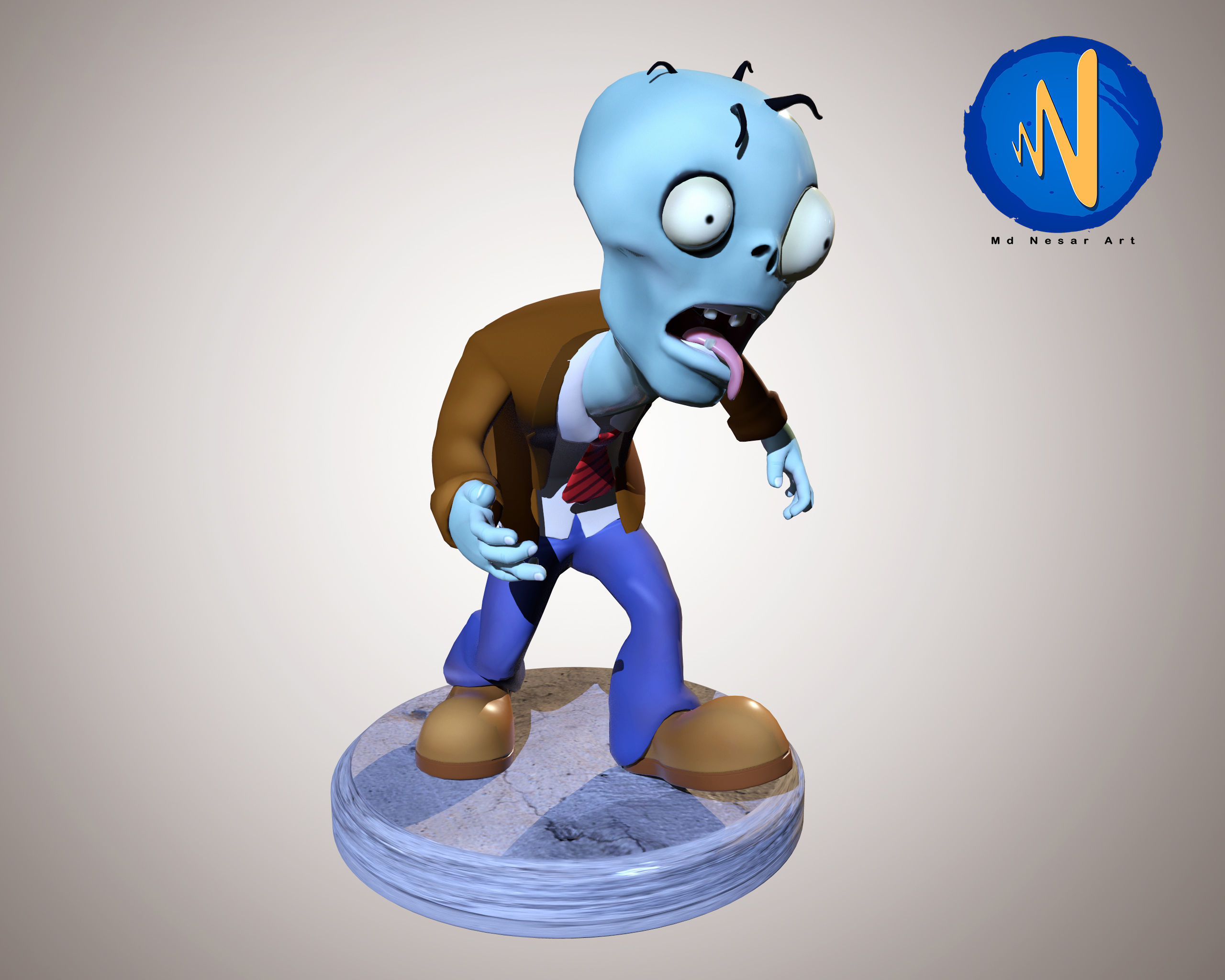 Stylized Zombie Character Rigged Animated Low-poly 3D model_7