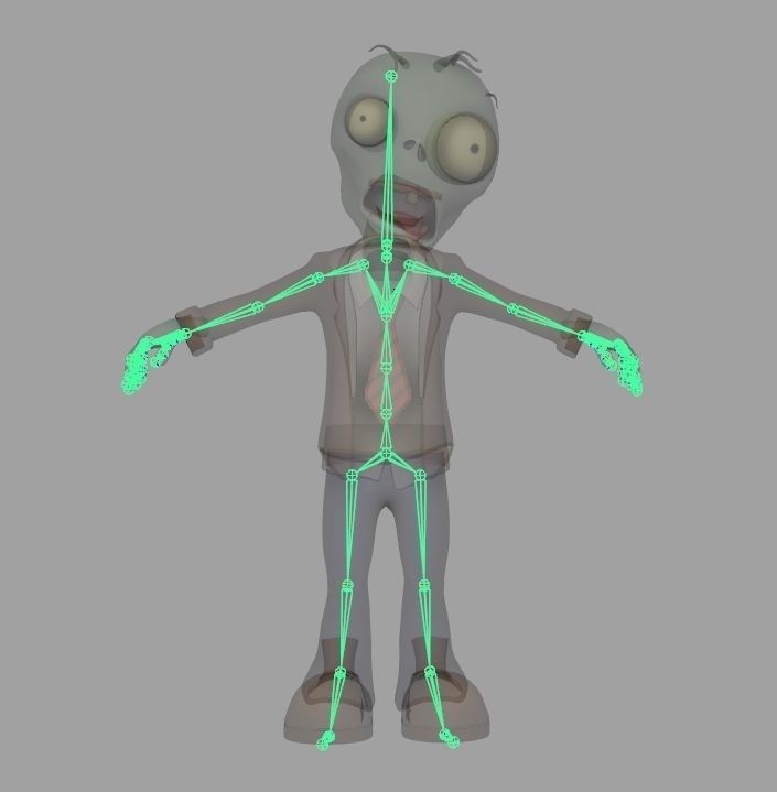 Stylized Zombie Character Rigged Animated Low-poly 3D model_18