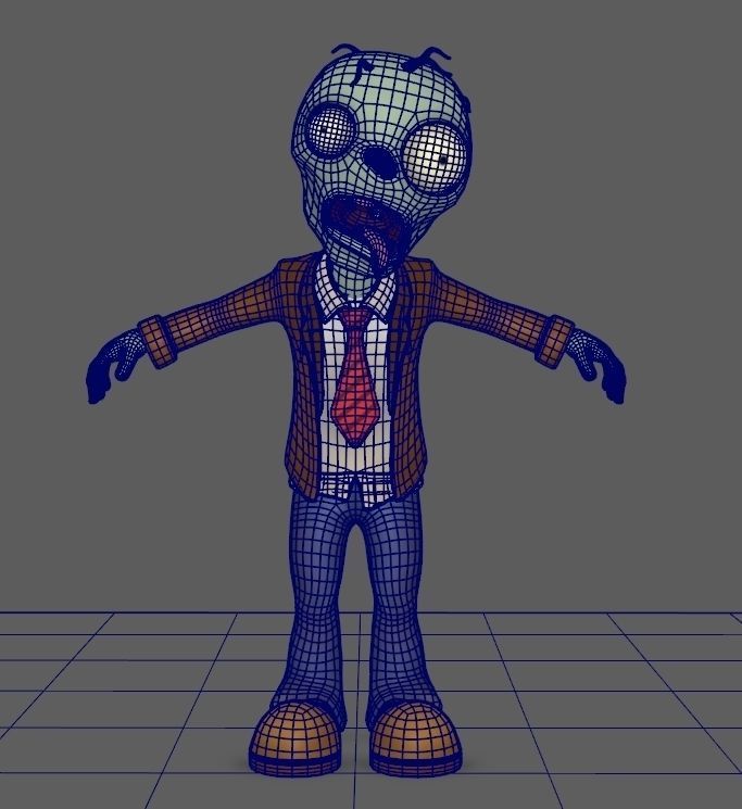 Stylized Zombie Character Rigged Animated Low-poly 3D model_16