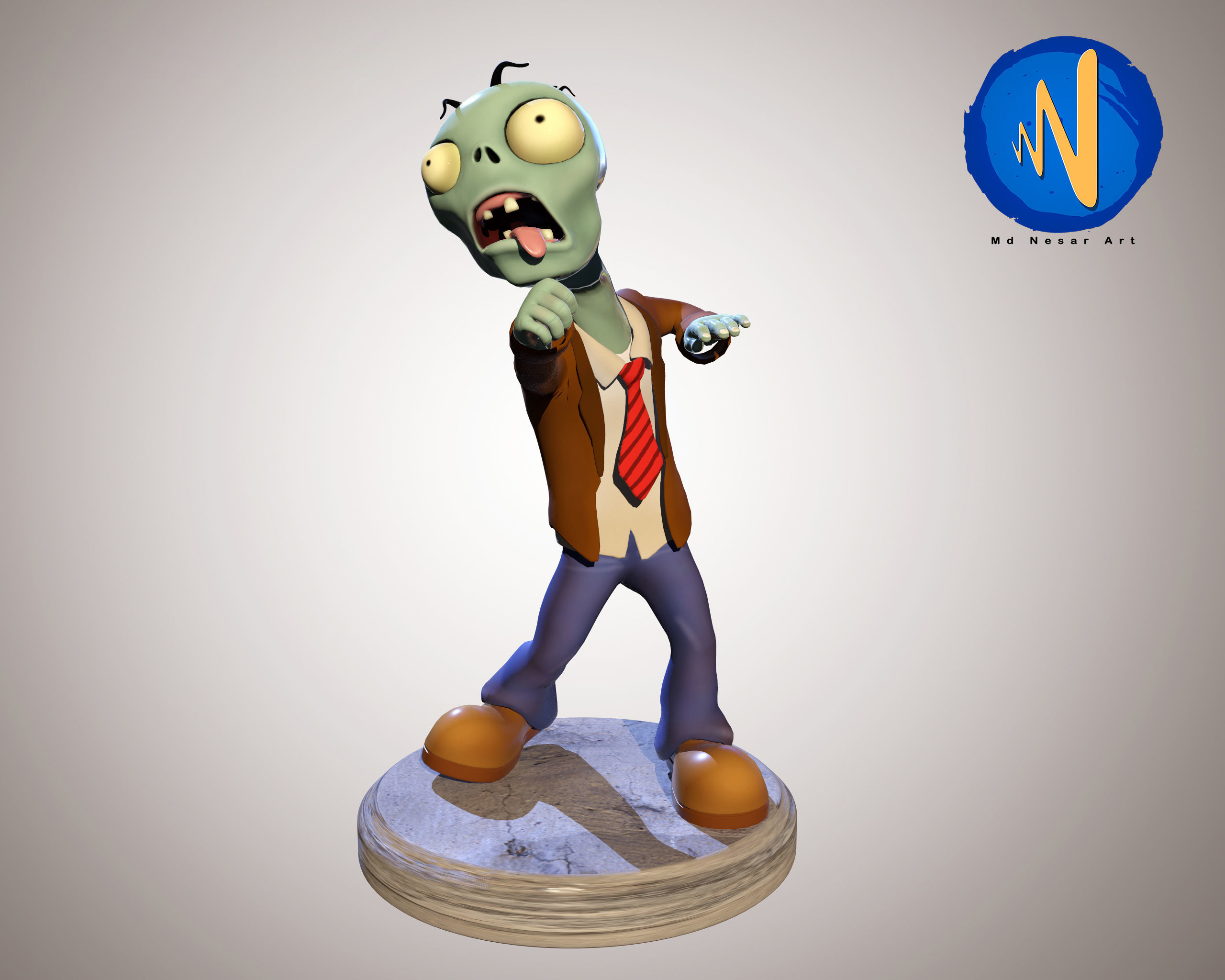 Stylized Zombie Character Rigged Animated Low-poly 3D model_4