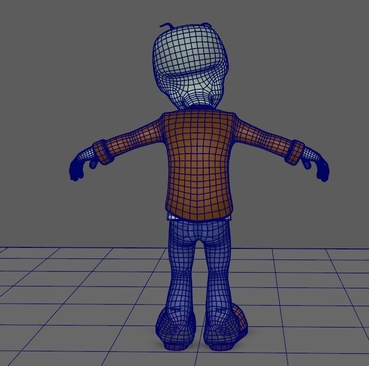 Stylized Zombie Character Rigged Animated Low-poly 3D model_17