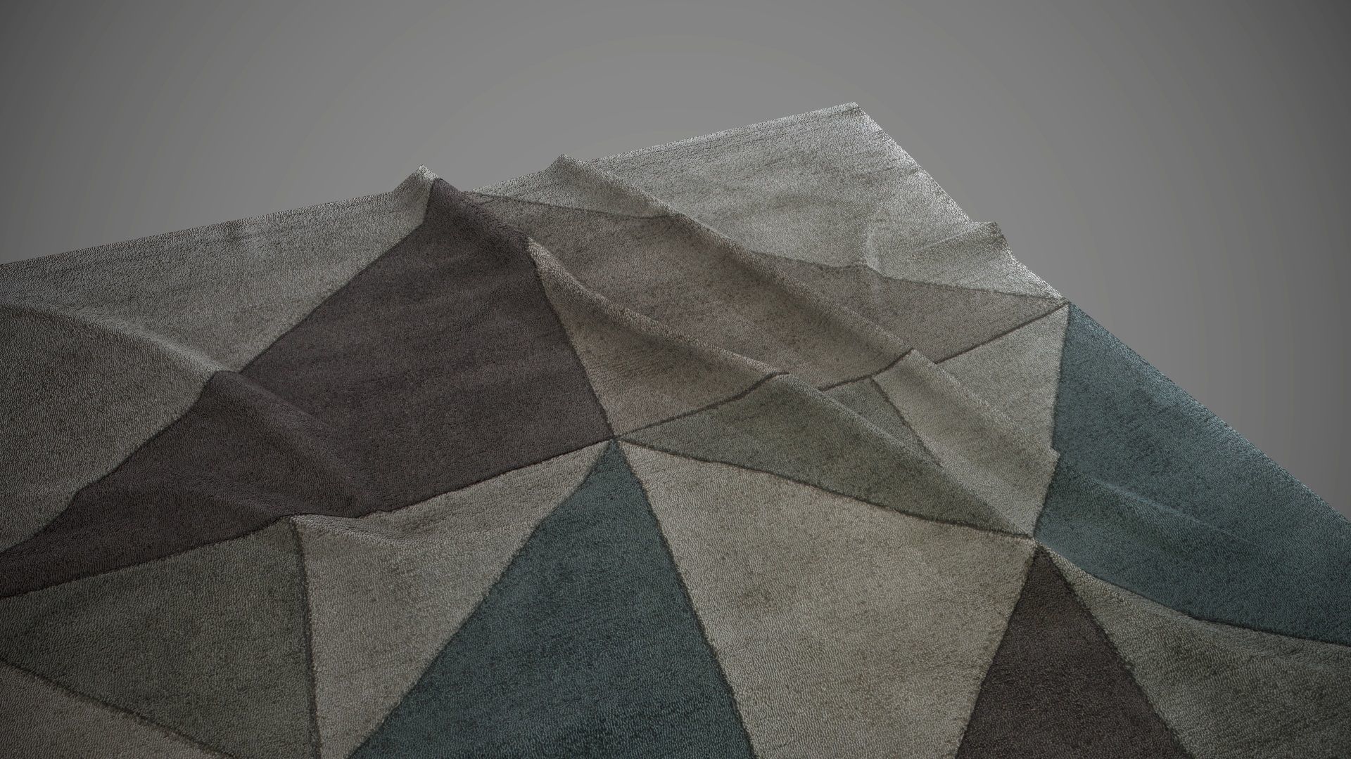 Low poly carpet 1 PBR rug with triangles Low-poly 3D model_10