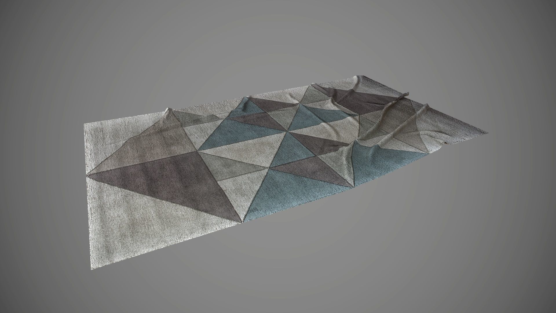 Low poly carpet 1 PBR rug with triangles Low-poly 3D model_7