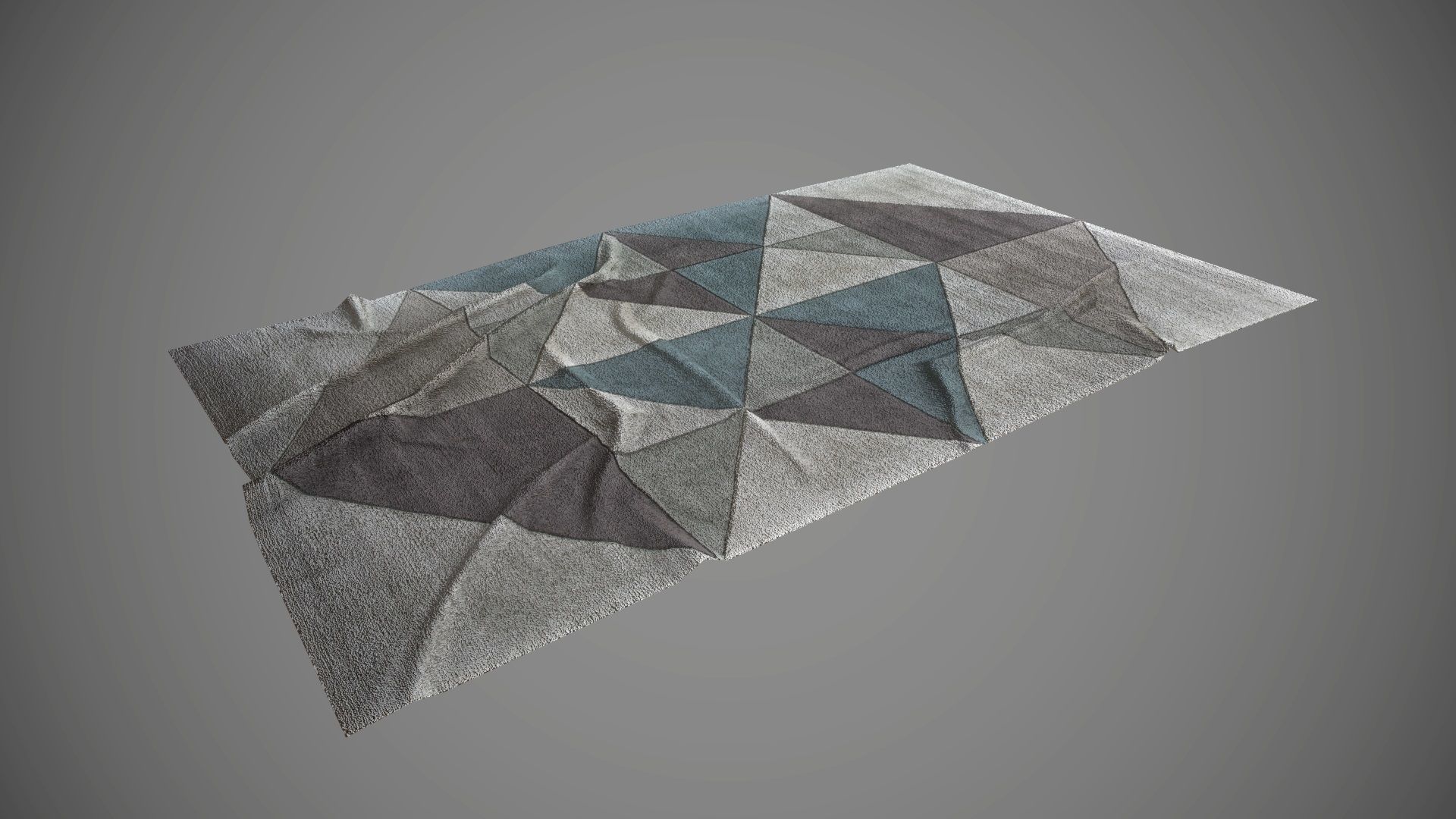Low poly carpet 1 PBR rug with triangles Low-poly 3D model_4