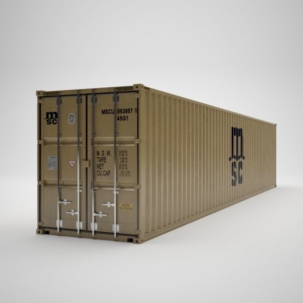 Cargo Container - MSC - Contenedor de carga 3D model_1