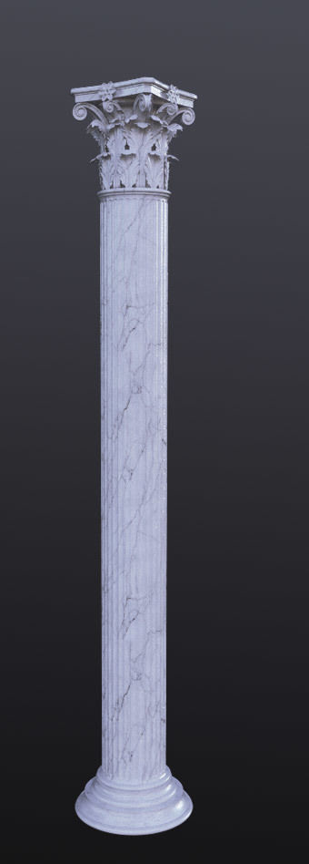 Classic column Corinthian high poly 3D model_4