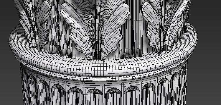 Classic column Corinthian high poly 3D model_10