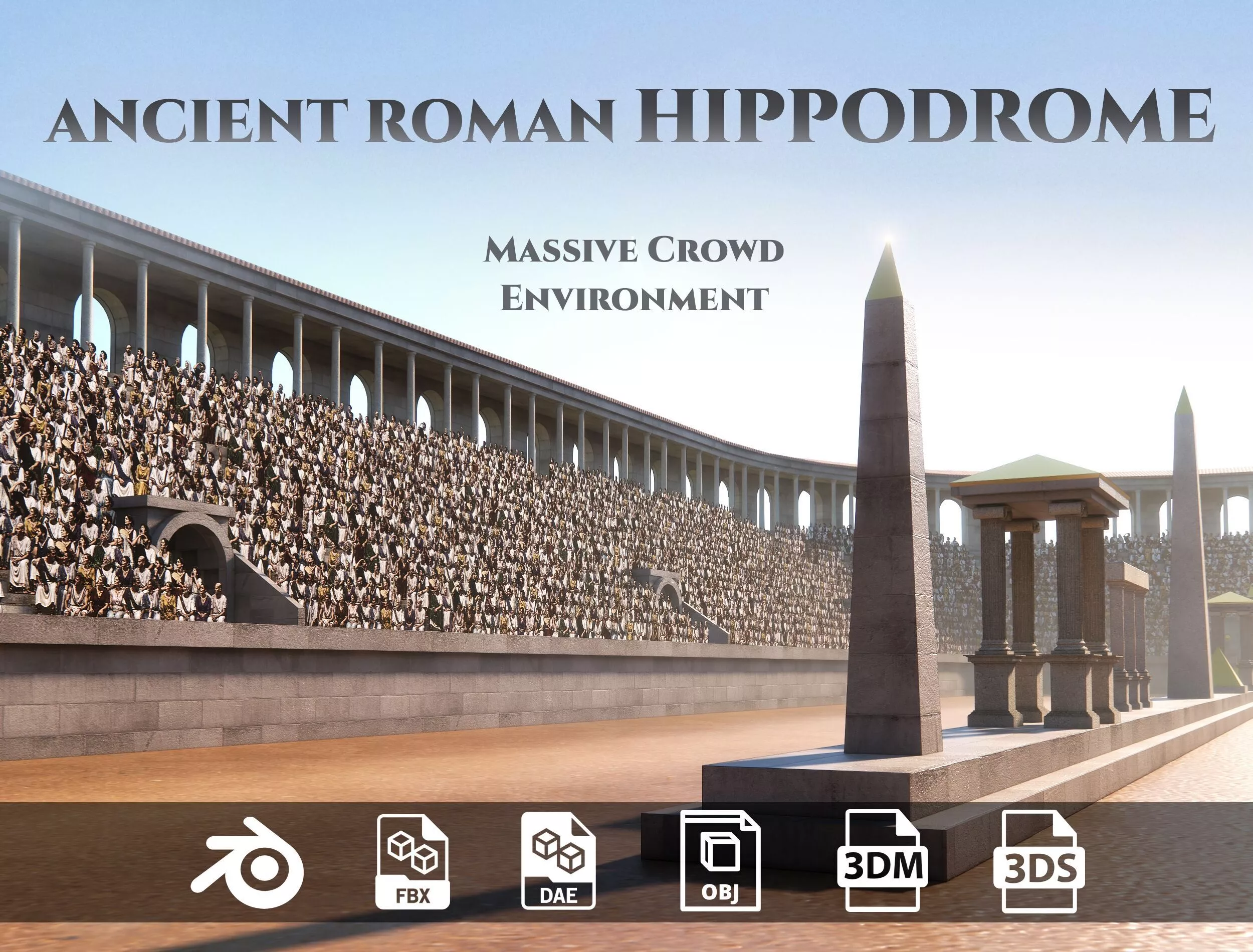 Roman Hippodrome - Ancient Roman Circus Environment Low-poly 3D model