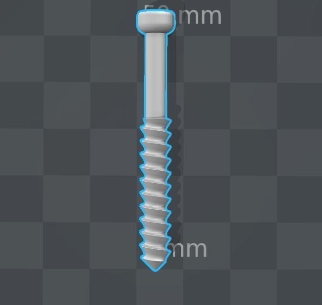 Orthopedic Screw Set 60mm-80mm Semi-Threaded 6-5mm Diameter 3D print model