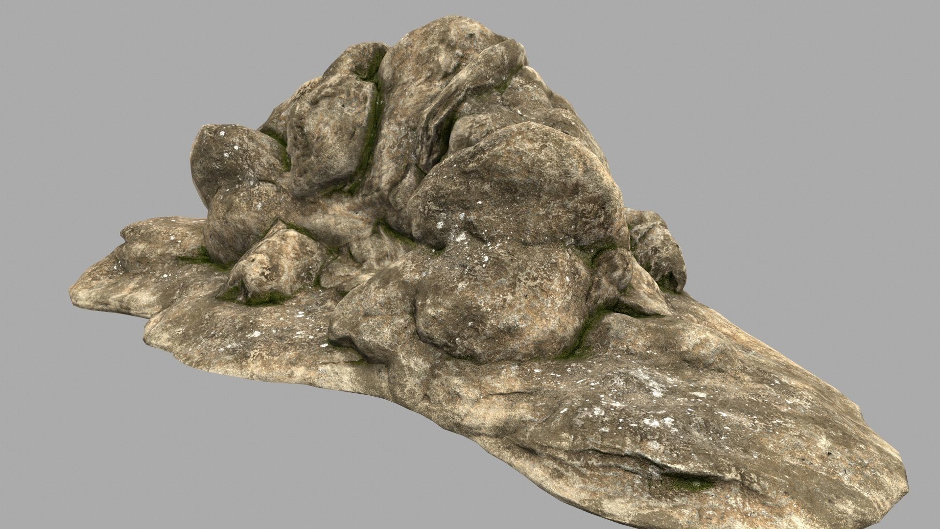 desert cave rocks  Low-poly 3D model_8