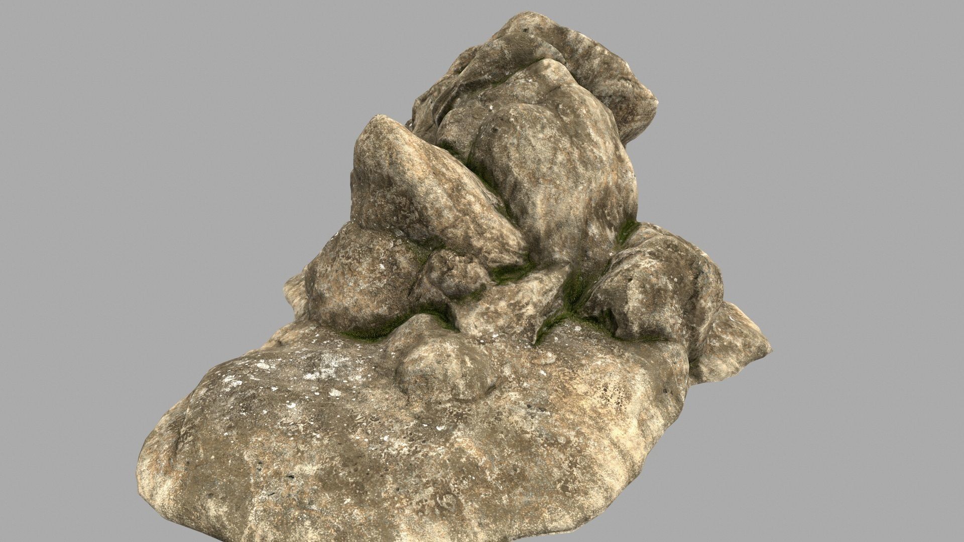 desert cave rocks  Low-poly 3D model_7