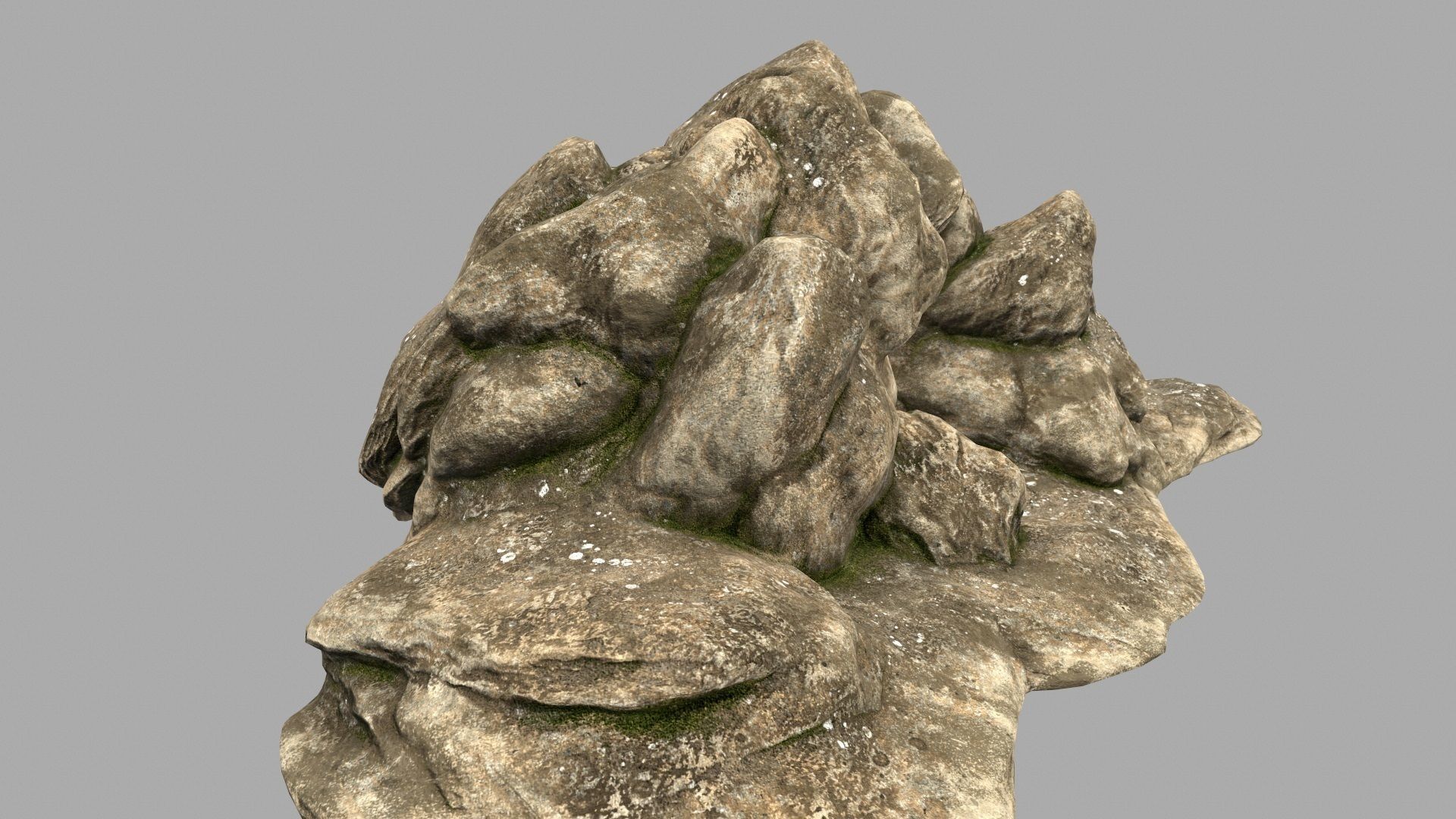 desert cave rocks  Low-poly 3D model_3