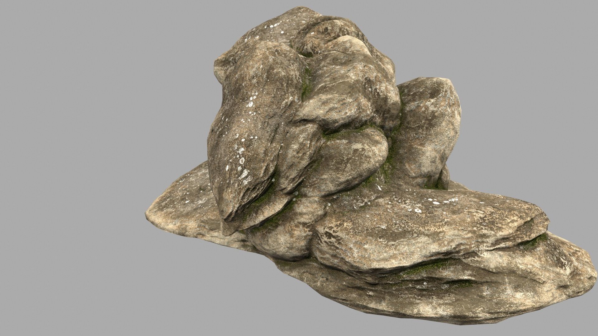 desert cave rocks  Low-poly 3D model_4