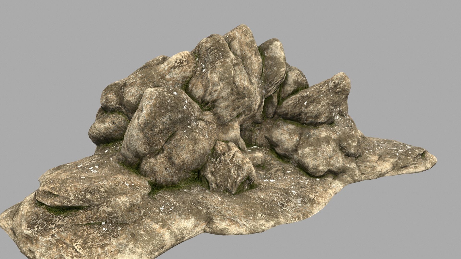 desert cave rocks  Low-poly 3D model_2