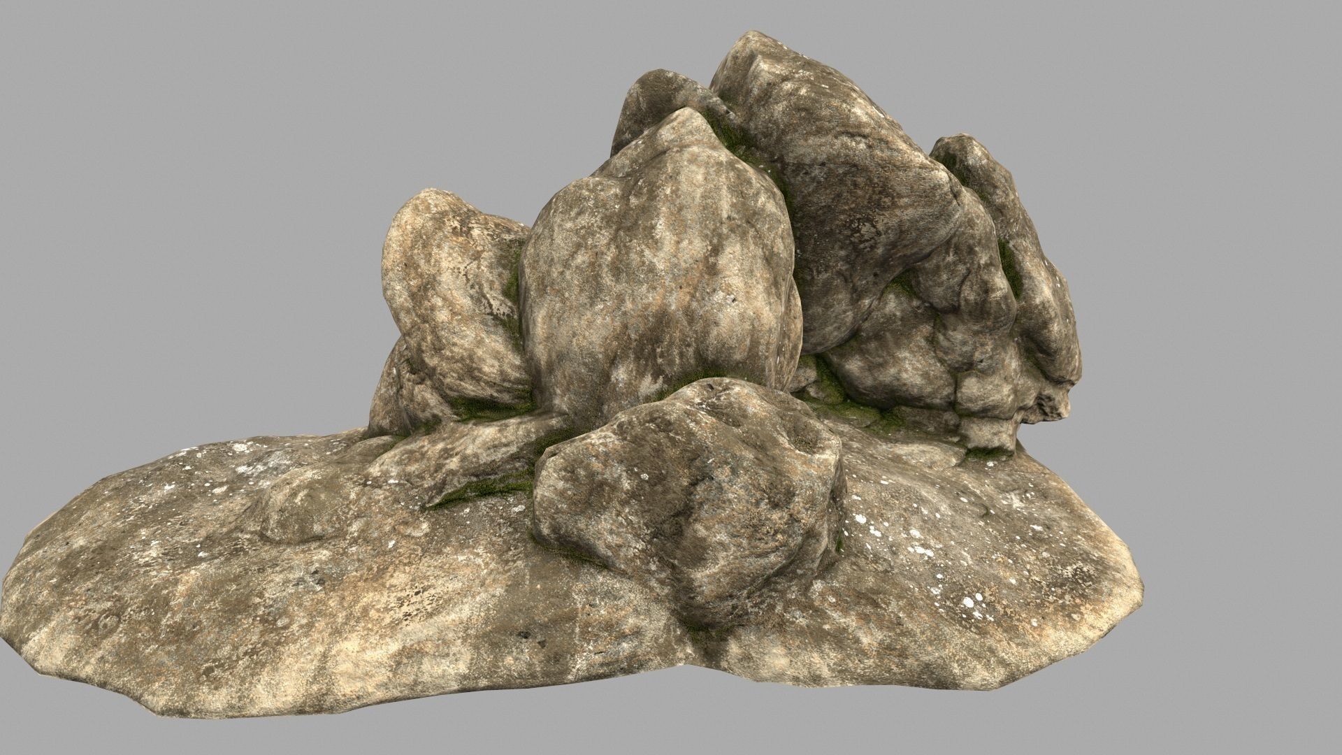 desert cave rocks  Low-poly 3D model_6