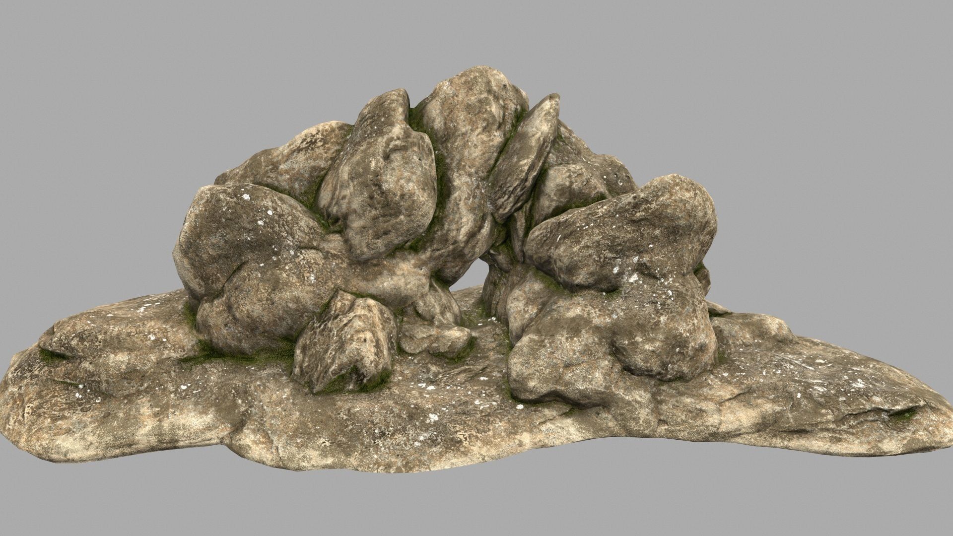 desert cave rocks  Low-poly 3D model_1