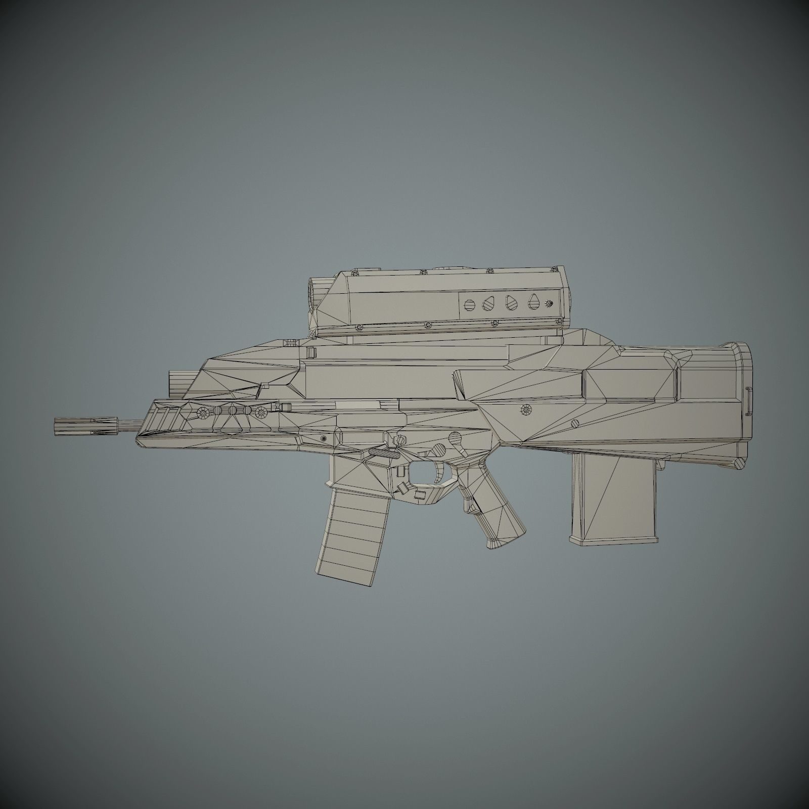XM29 OICW Low-poly 3D model_19