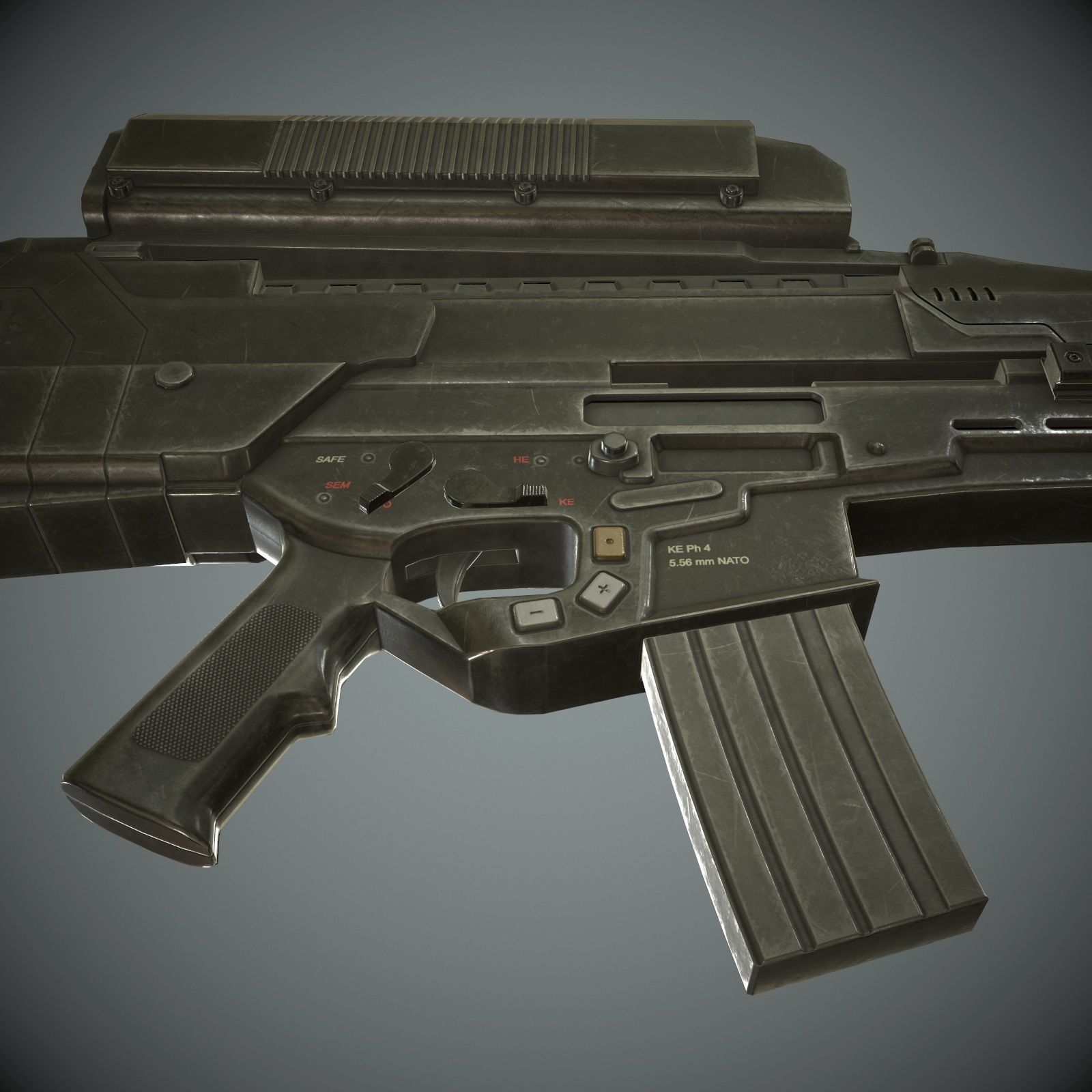 XM29 OICW Low-poly 3D model_13