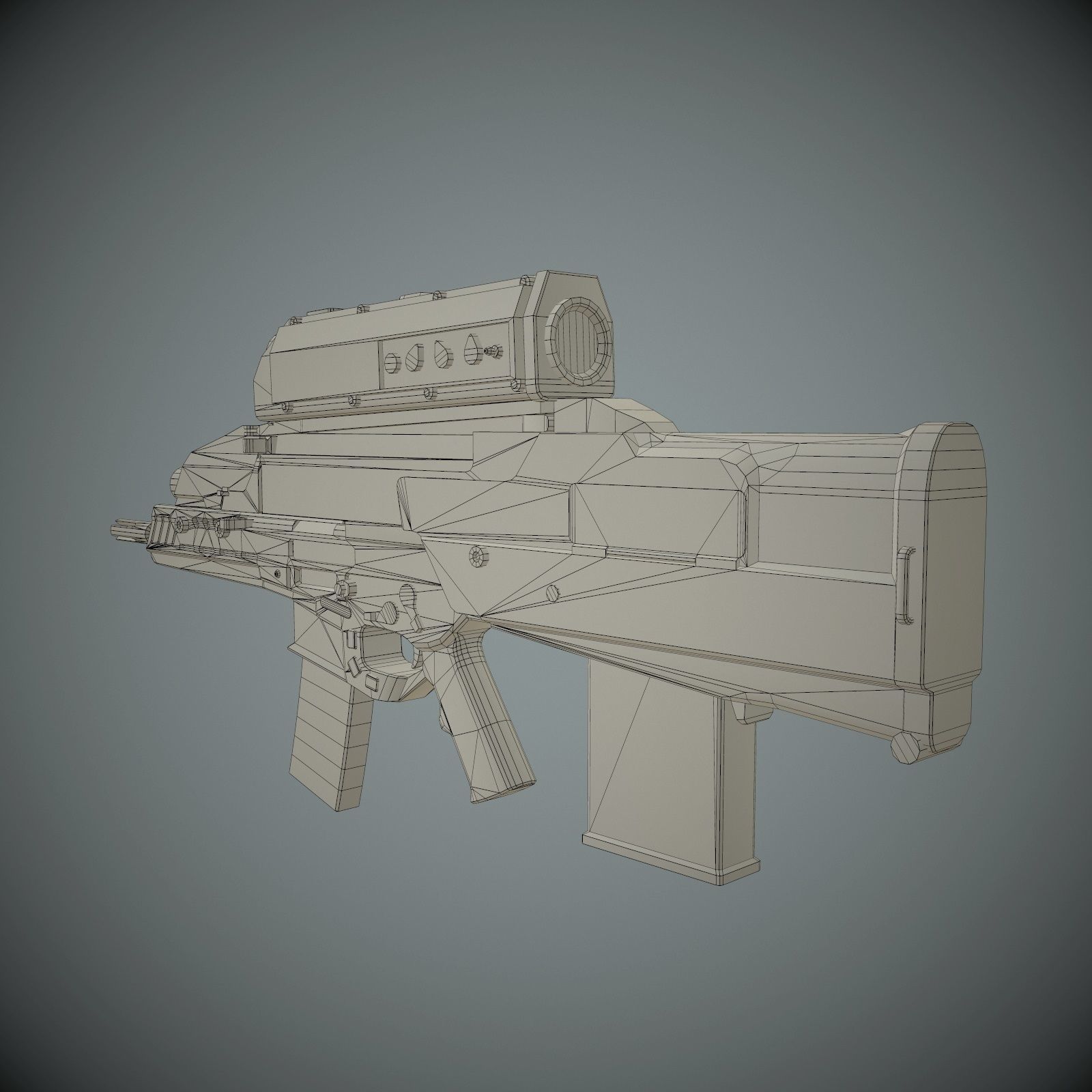 XM29 OICW Low-poly 3D model_18