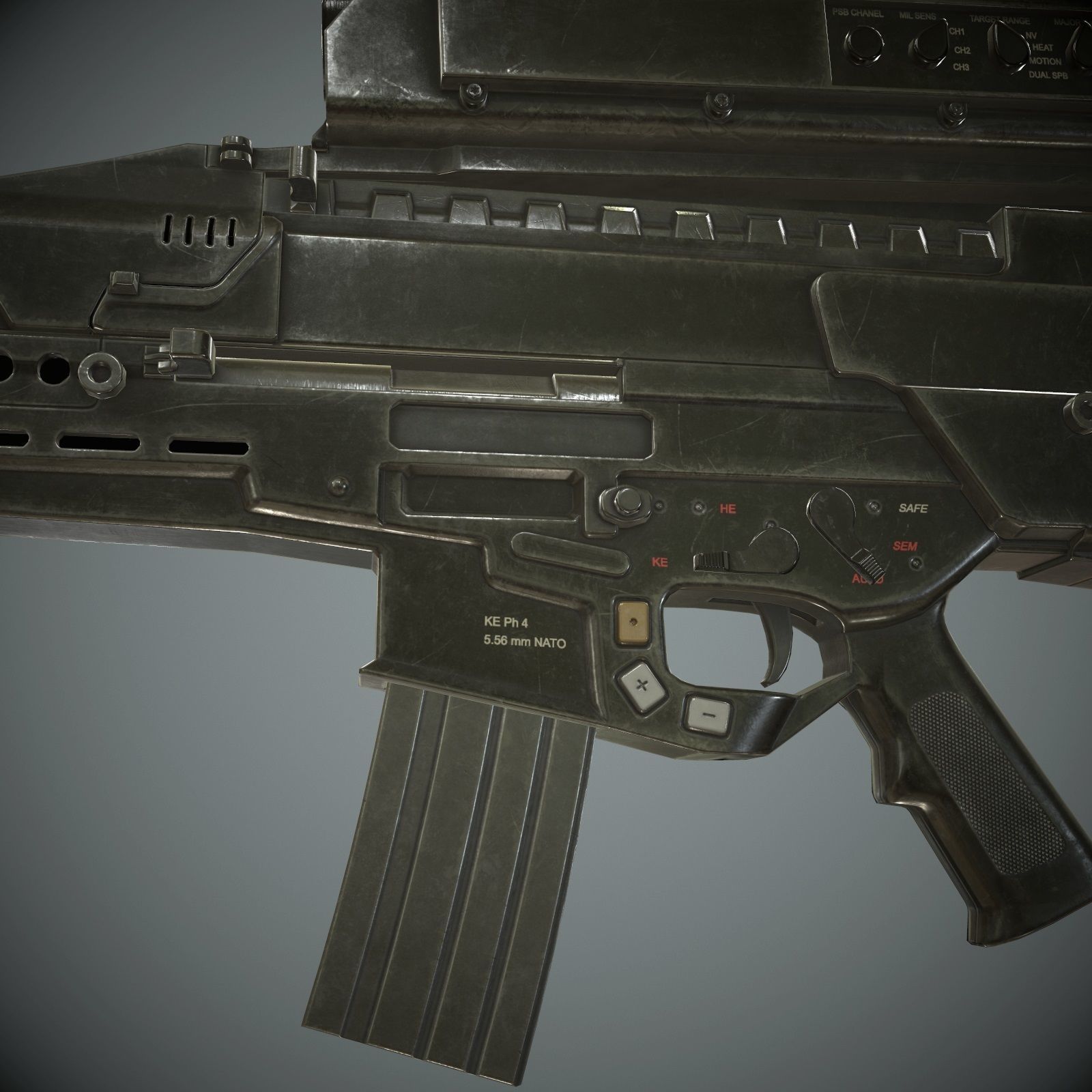XM29 OICW Low-poly 3D model_12