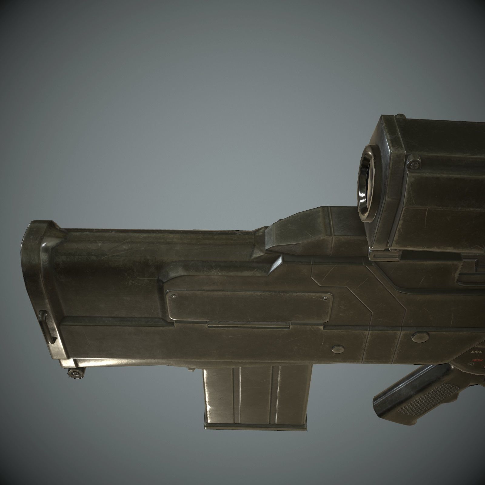 XM29 OICW Low-poly 3D model_11