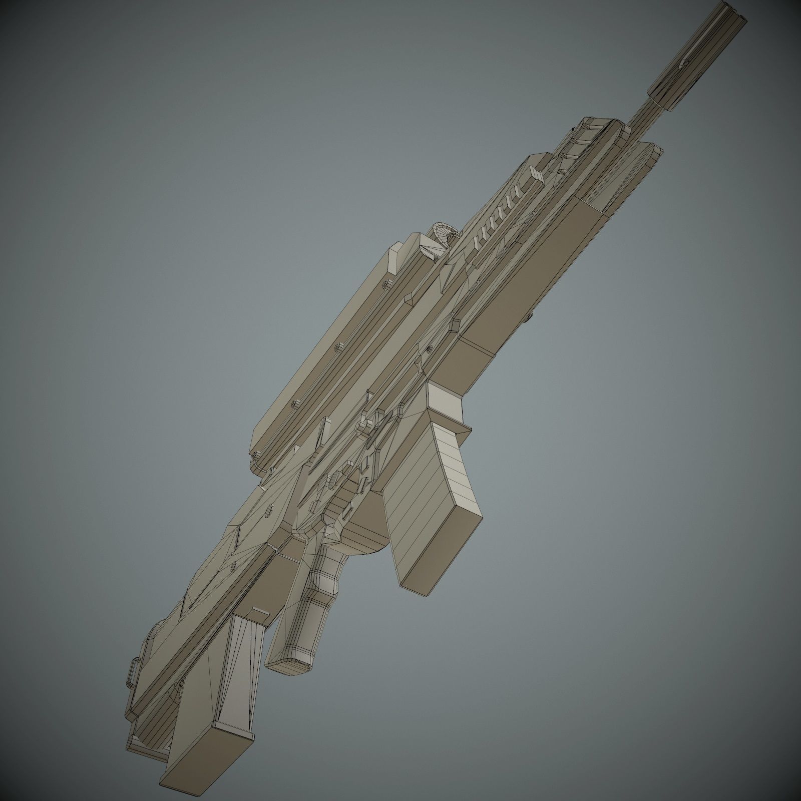 XM29 OICW Low-poly 3D model_23