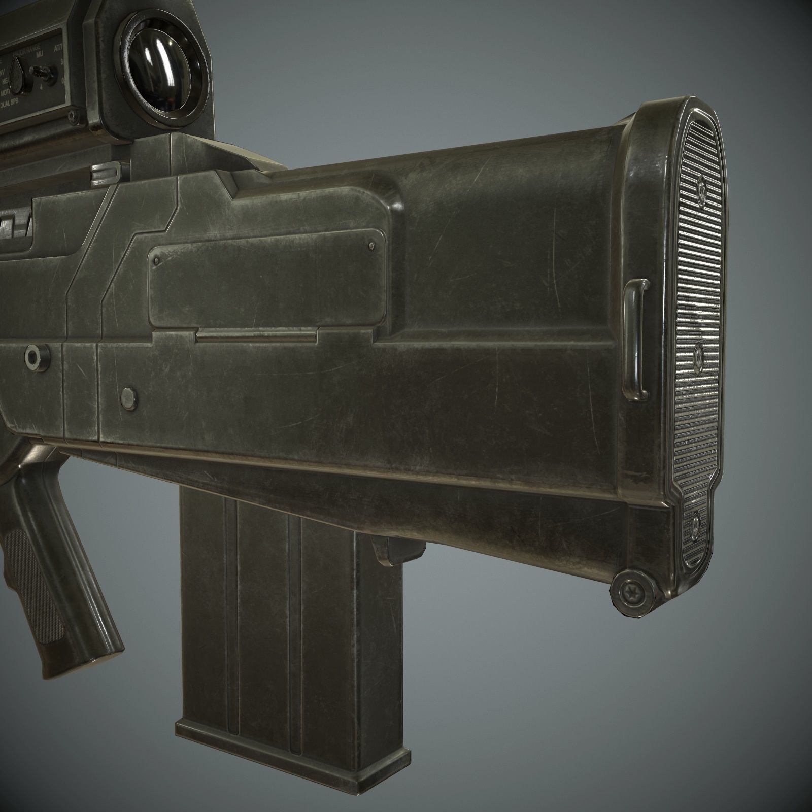 XM29 OICW Low-poly 3D model_10