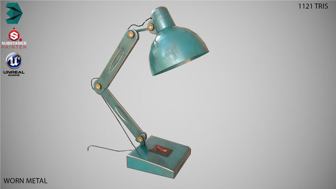 Low Poly Desk Lamp PBR Low-poly 3D model