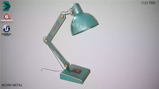 Low Poly Desk Lamp PBR