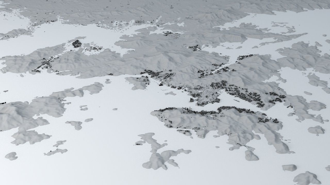 Hong Kong Districts Streets and Buildings with Terrain 3D model_5