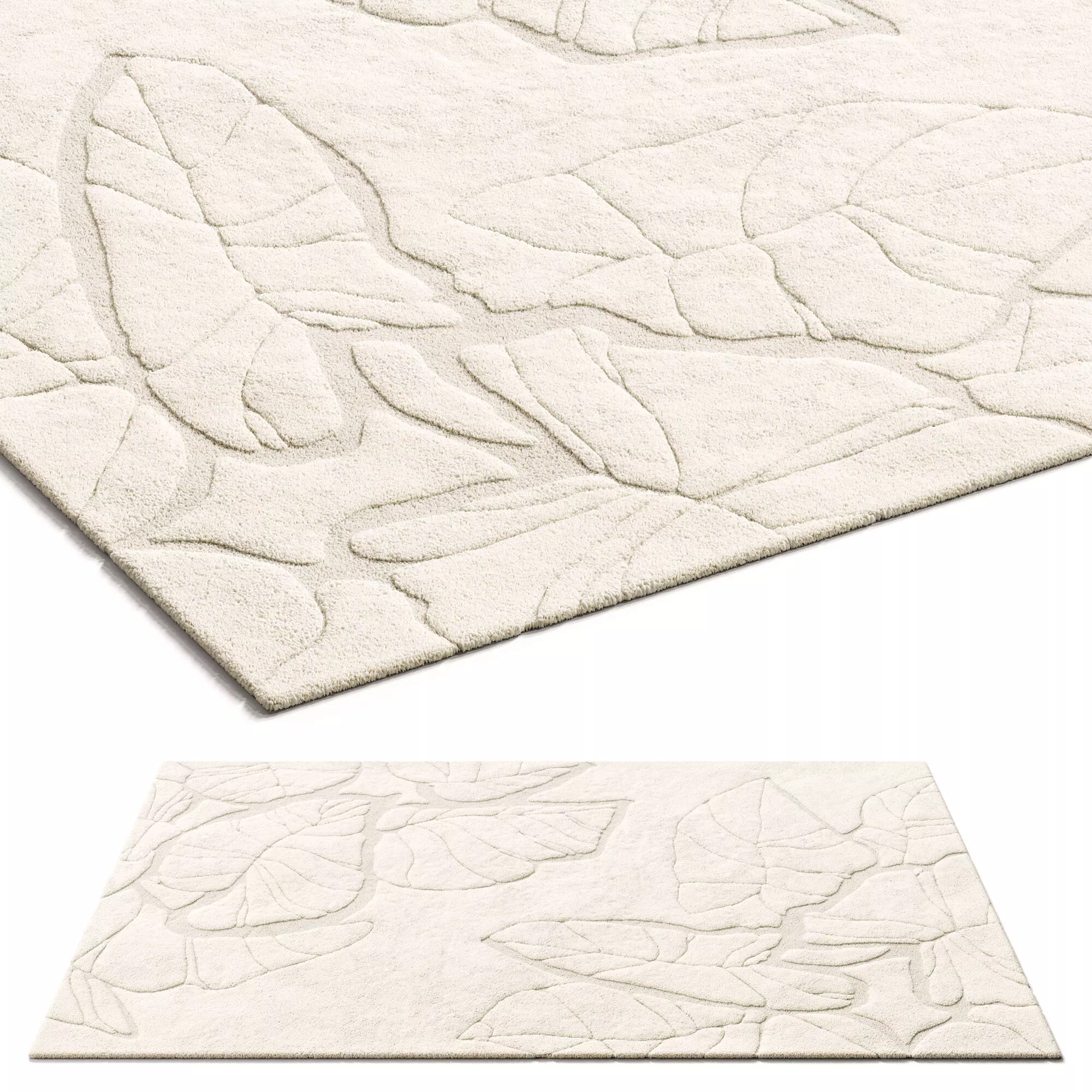 Ikea PELARKORSBAR Leaf Pattern Rug 3D model