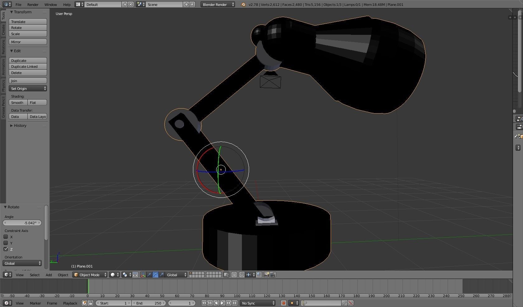 Black Desk Lamp Free 3D model_0