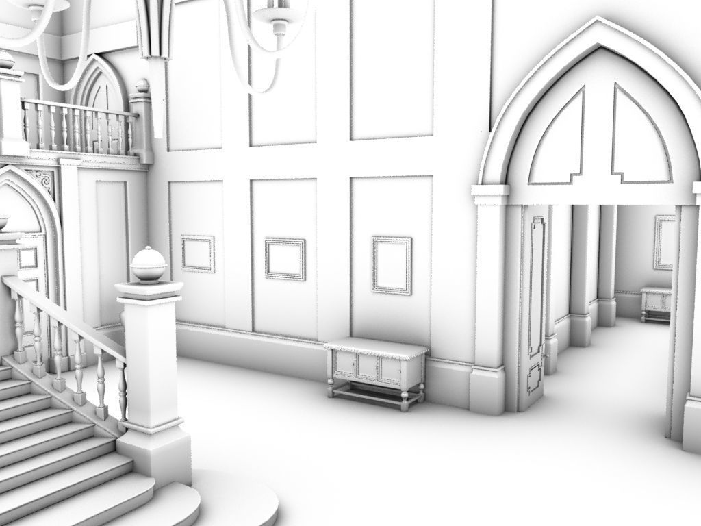 Victorian Entrance Hall 3D model_3