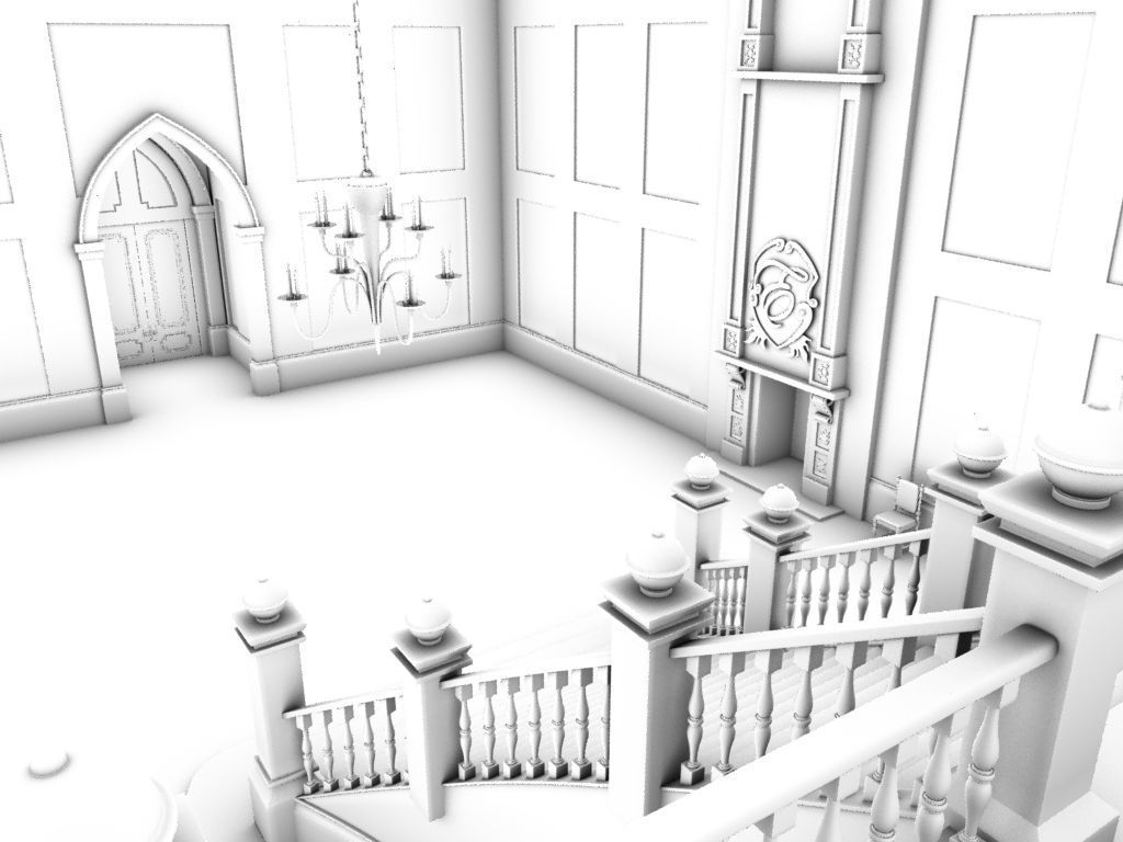 Victorian Entrance Hall 3D model_5