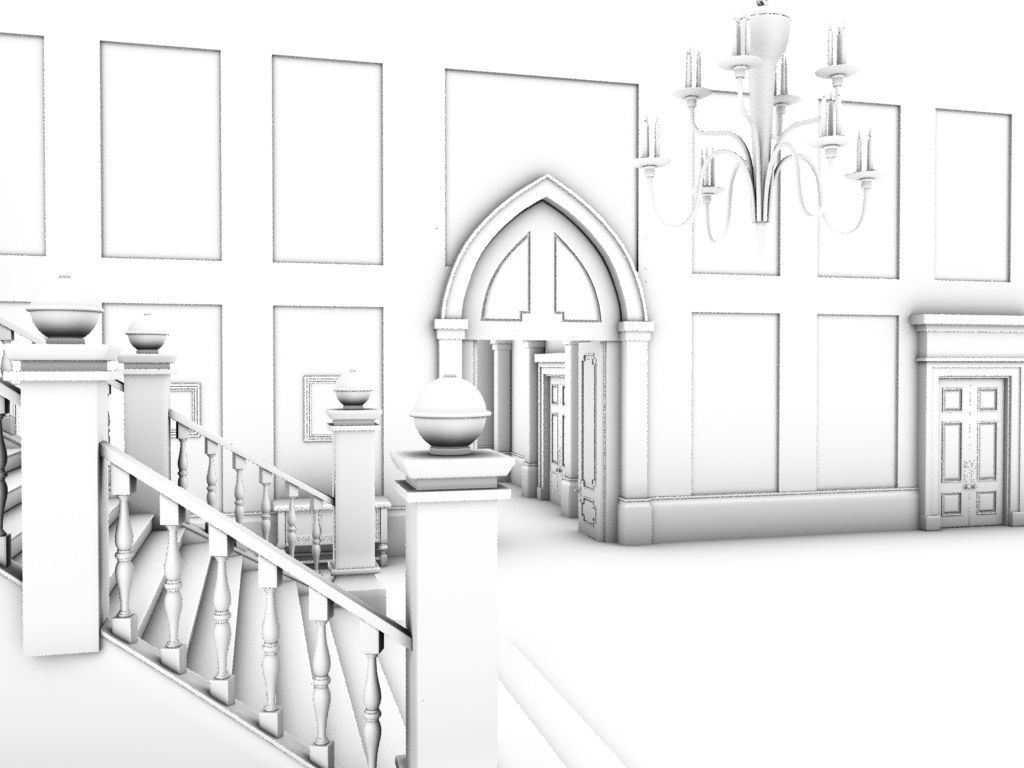 Victorian Entrance Hall 3D model_6