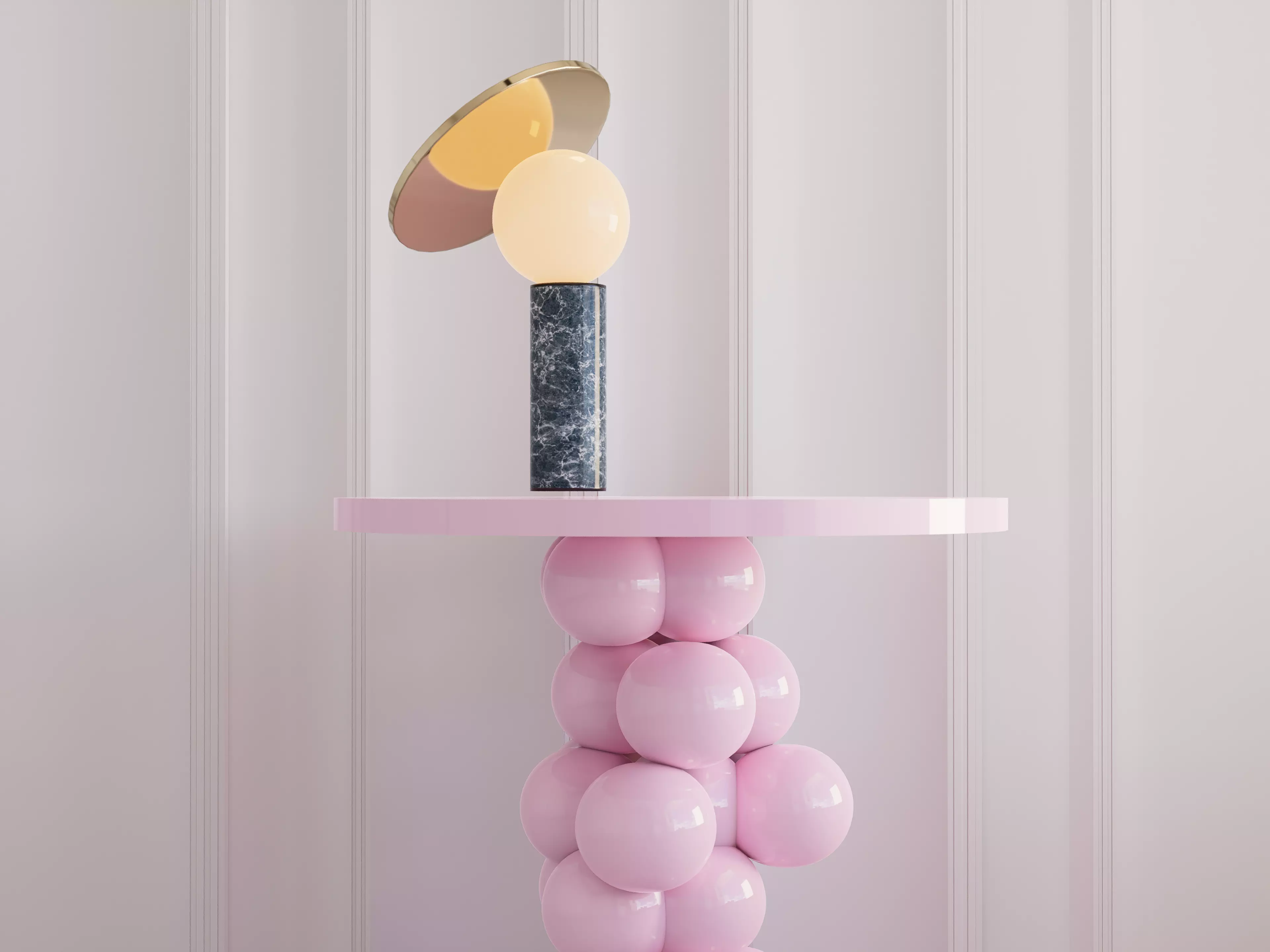 Postmodern Spherical Accent Tables Set of 3 Low-poly 3D model