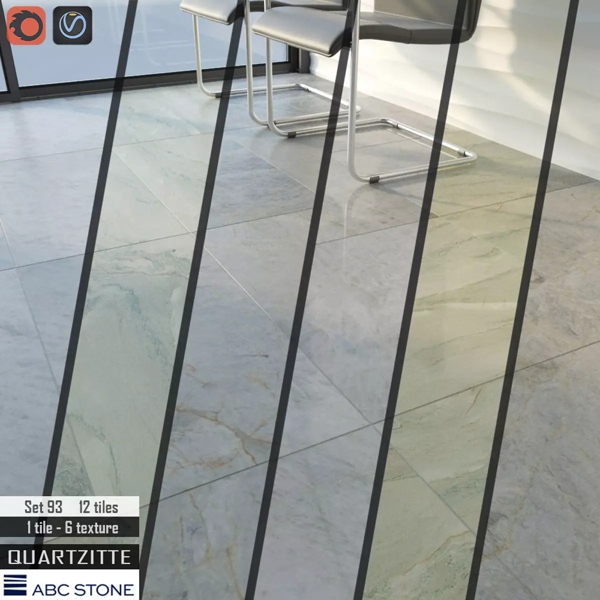 ABC Stone Set 3D model_0