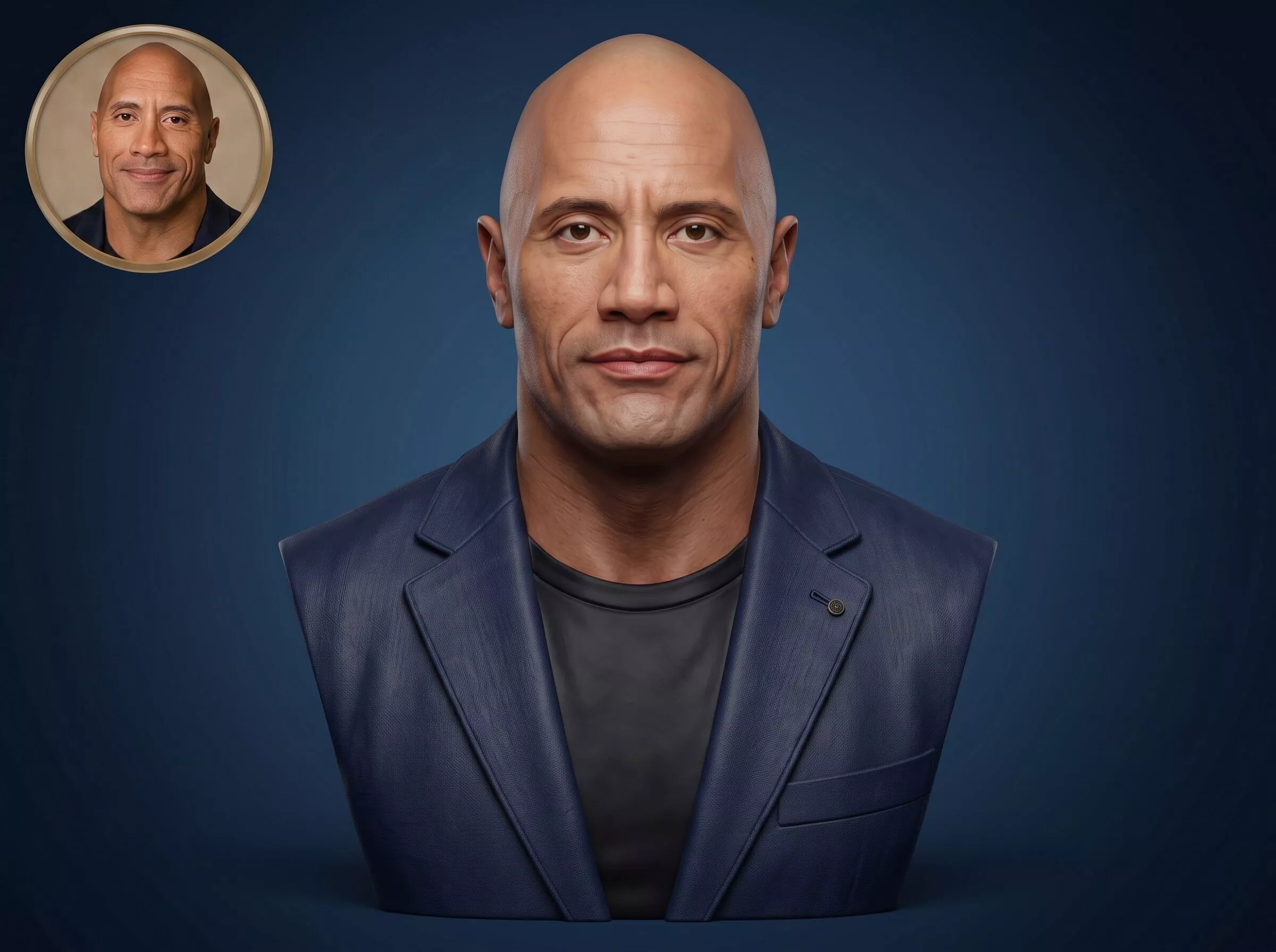 Dwayne Johnson 3D Printable Bust 3D print model