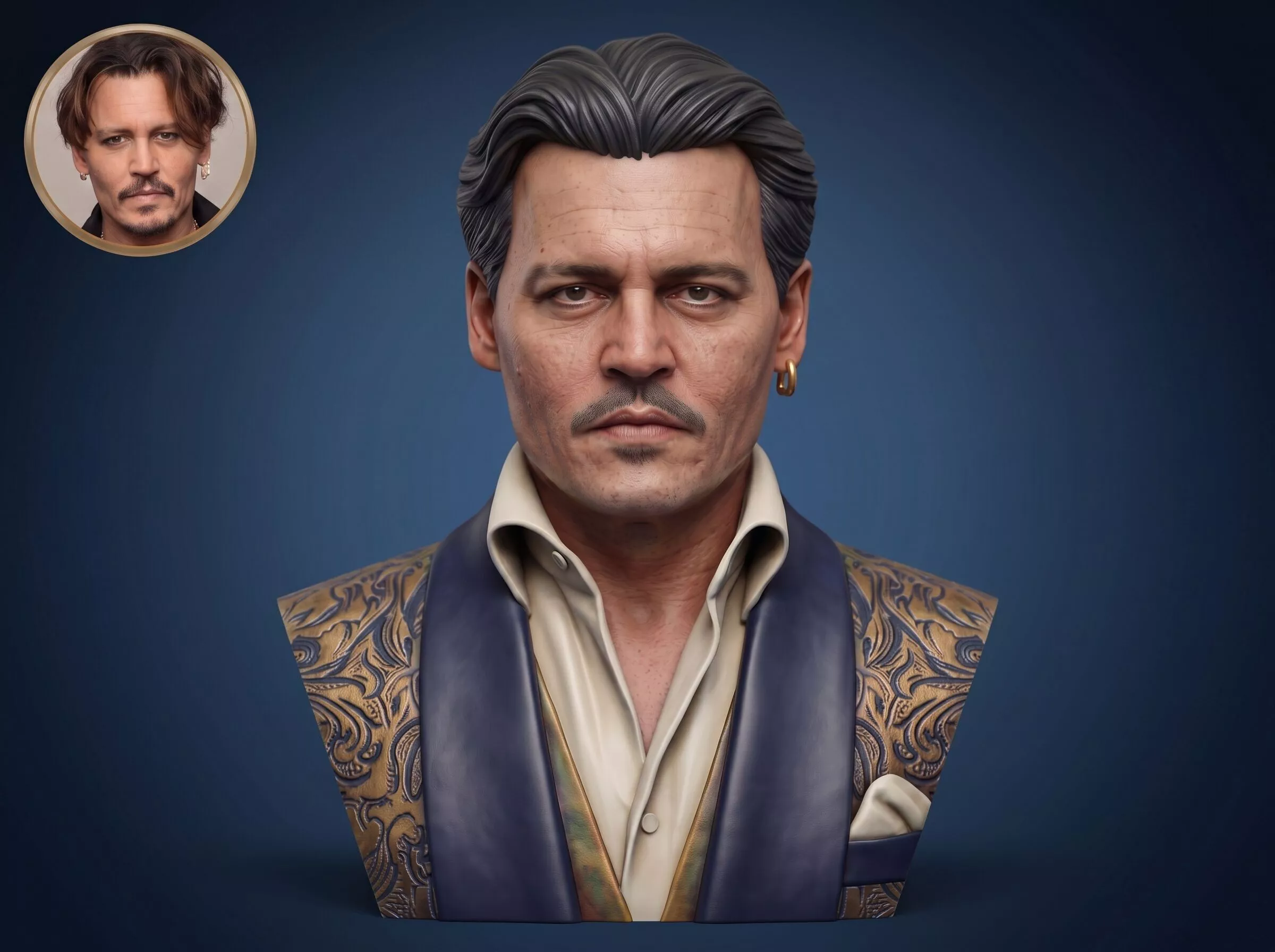 Johnny Depp 3D Printable Bust 3D print model