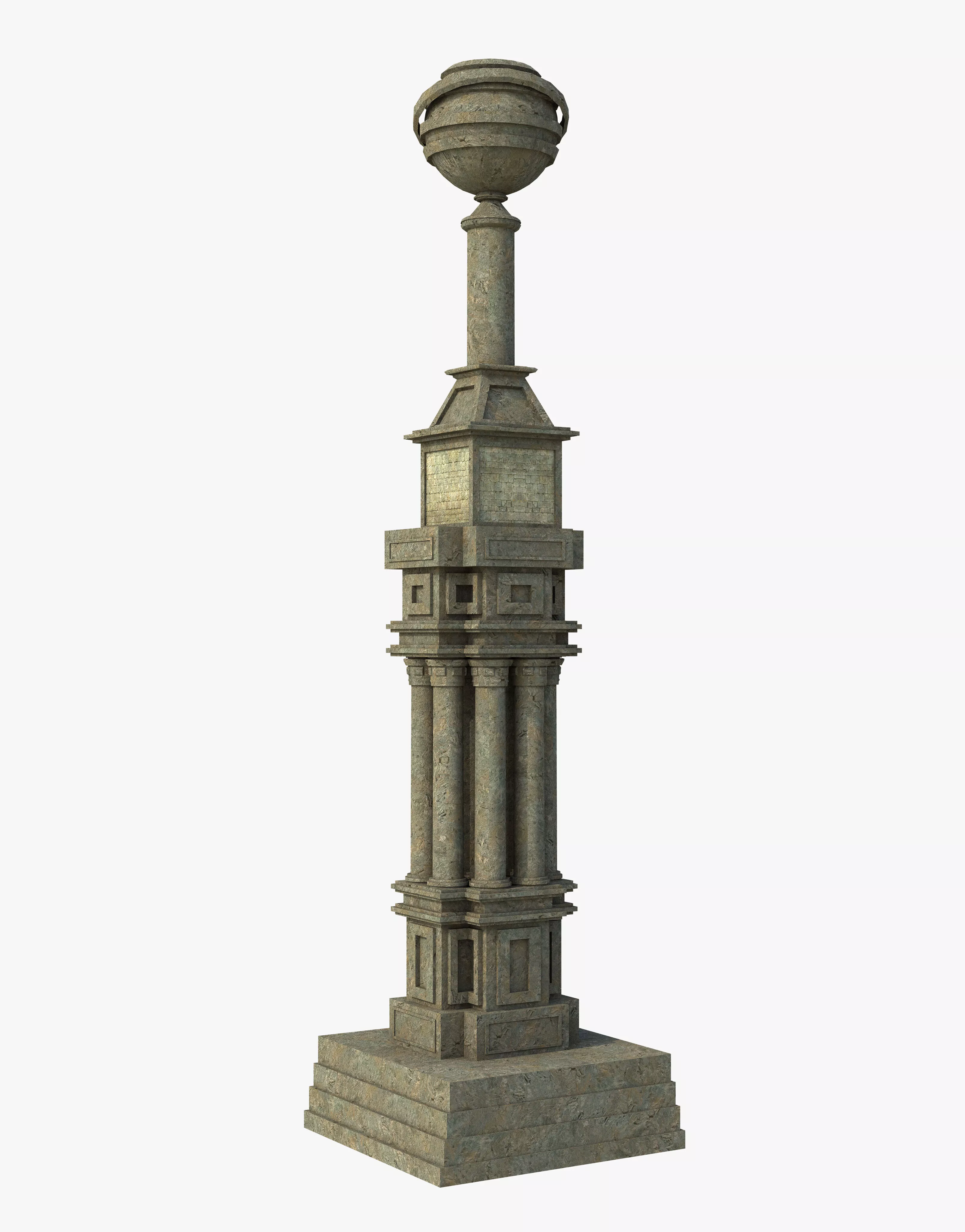 Fantasy Sphere Colum Pillar Free 3D model