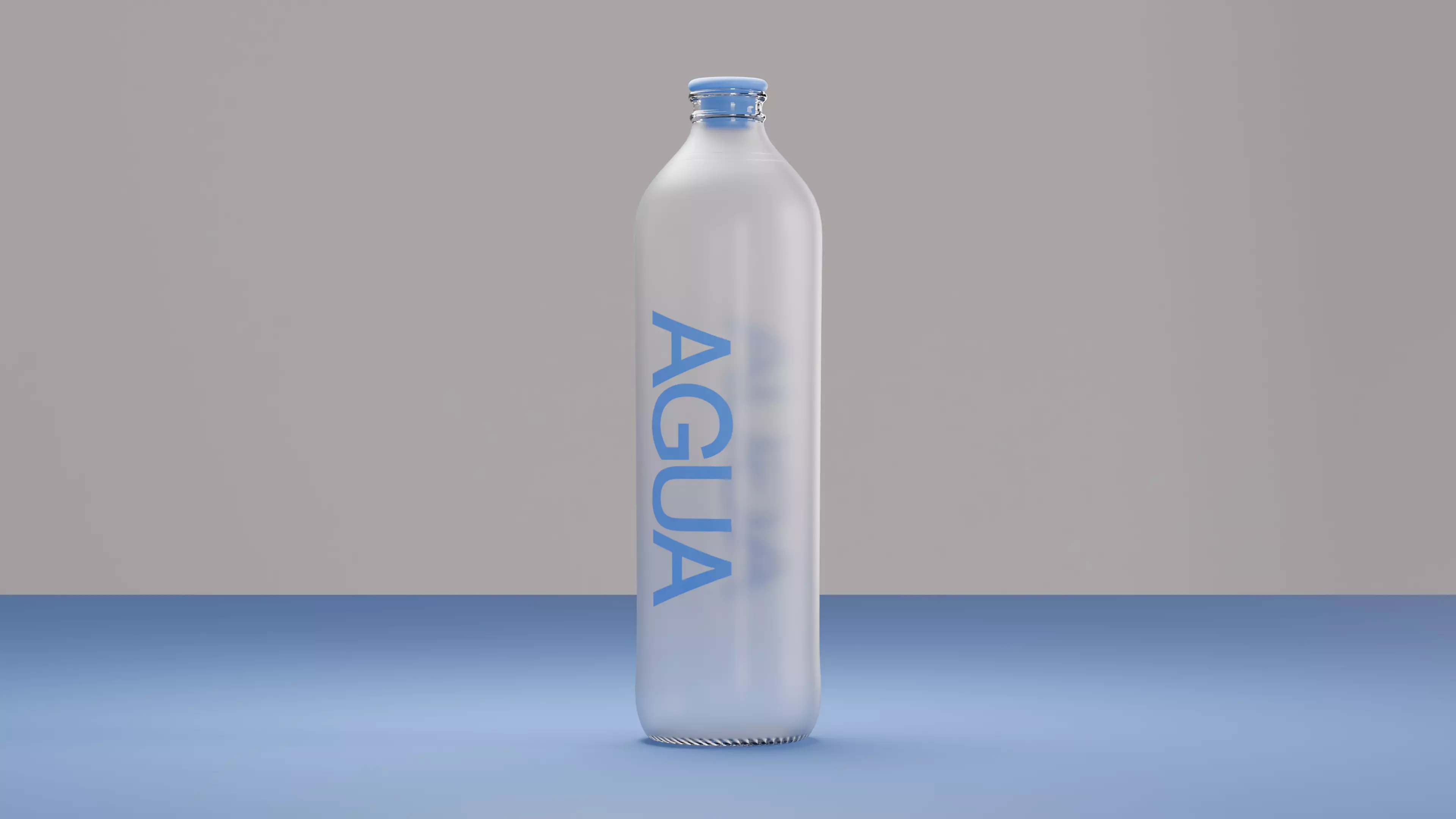 Frosted Glass Water Bottle PBR Low-poly 3D model