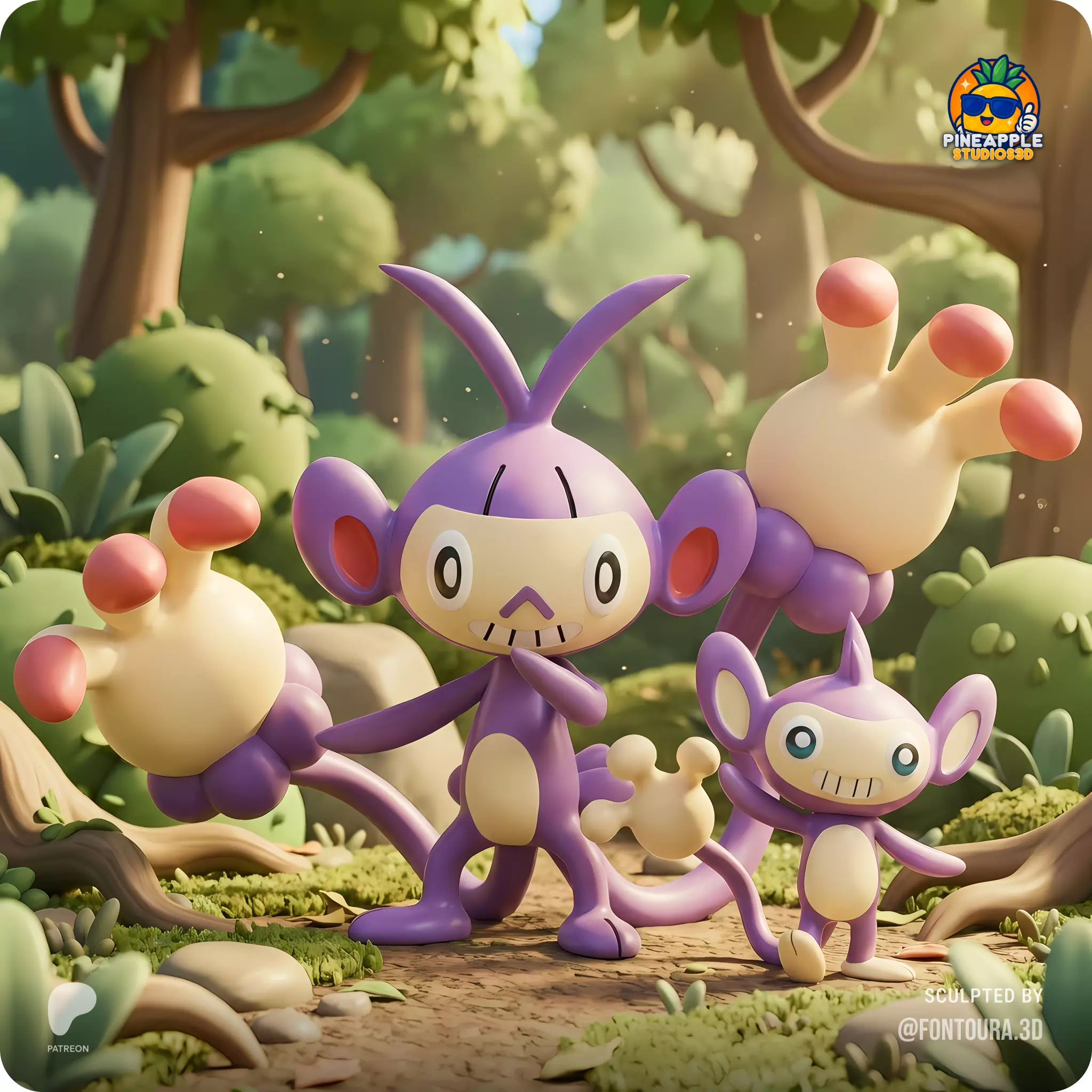 Pokemon - Aipom and Ambipom 3MF 3D print model