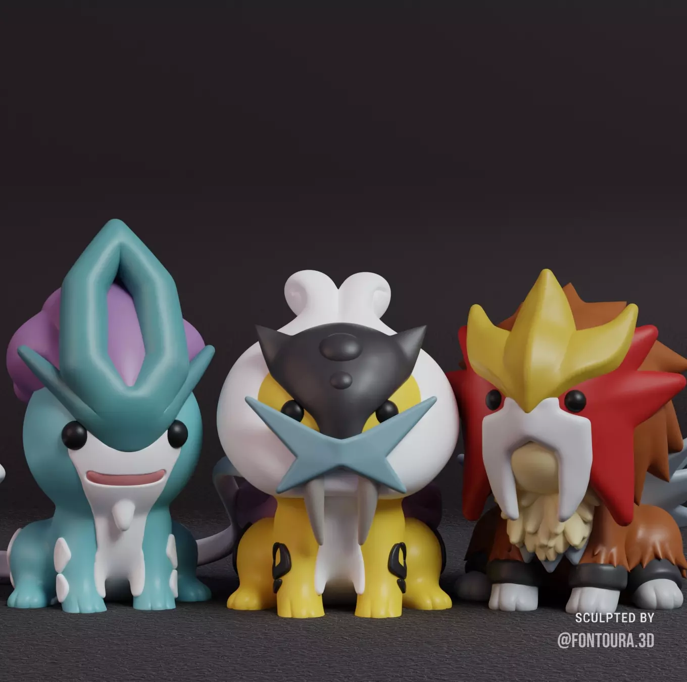 Pokemon - Ditto Entei Raikou and Suicune 3MF 3D print model